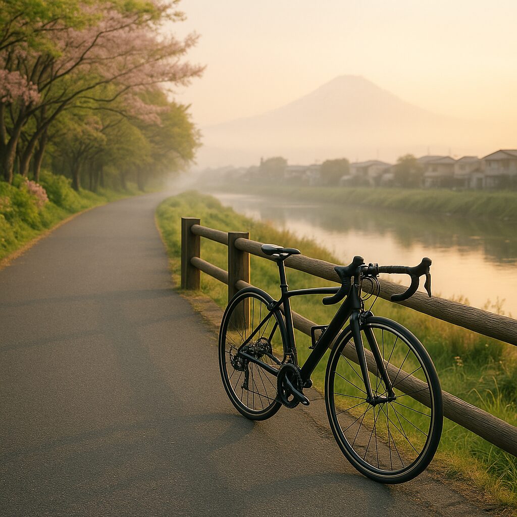 ロードバイクトレーニングで心拍数管理をしながら走行する初心者の練習風景