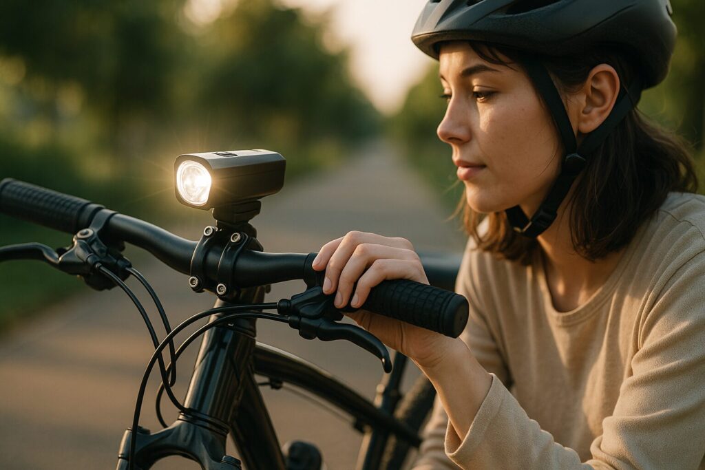 夜間走行で見やすい自転車ライト|おすすめモデルとハンドルバー装着例