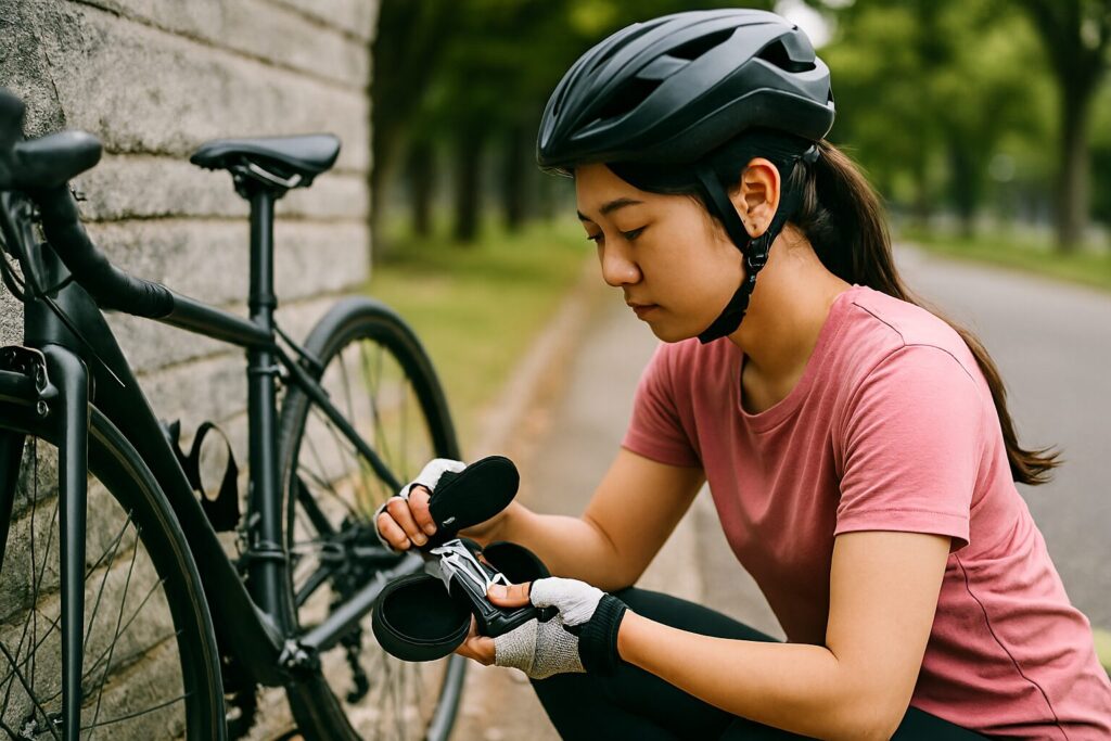 ツール缶の基本的な形状と構造を示す自転車用収納ケース