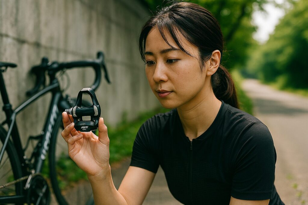 pd-r7000と相性の良いビンディングシューズとクリートカバーなどのアクセサリー