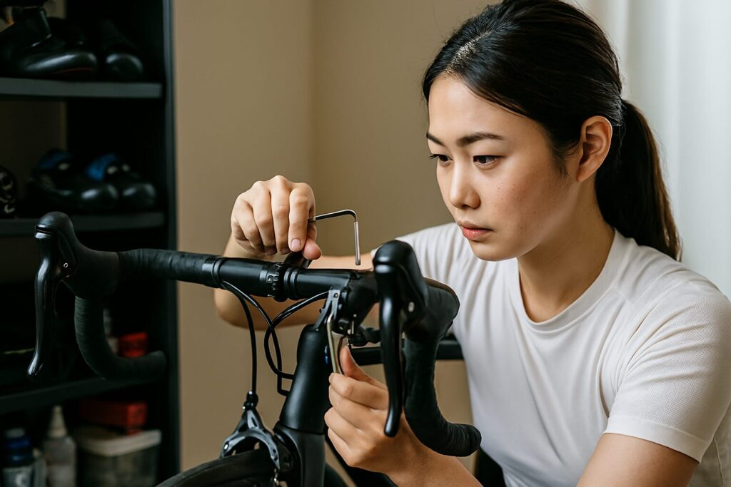 ロードバイクの補助ブレーキ取り外し作業に必要な工具一式
