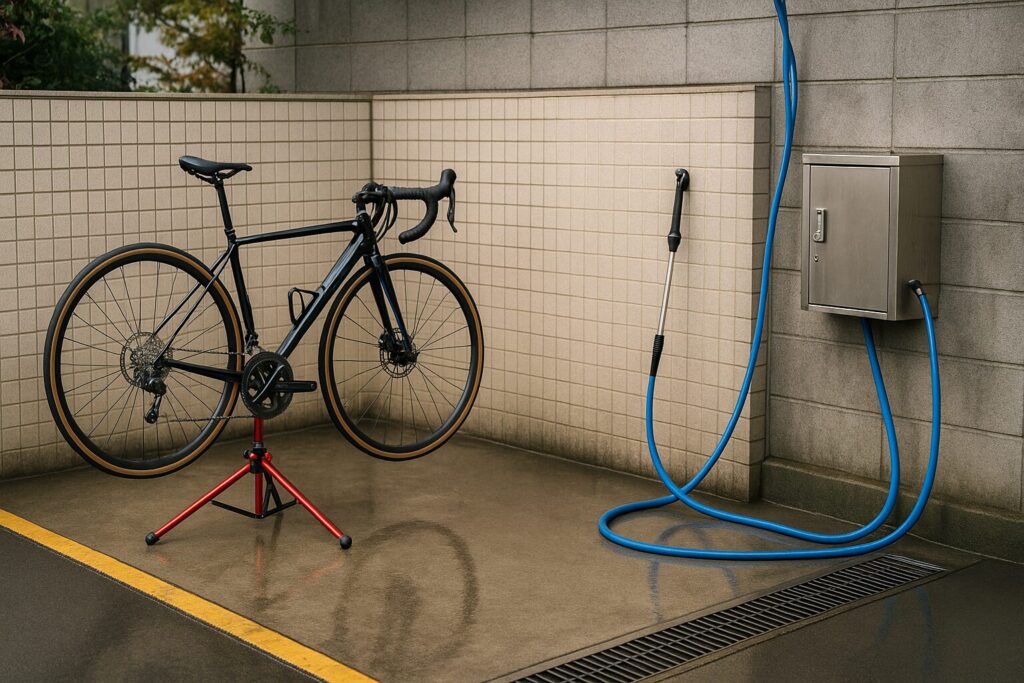 高圧洗浄機を使った自転車の洗車手順