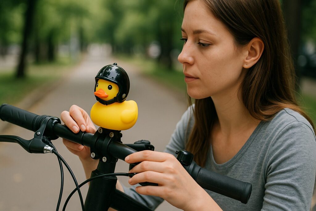 自転車に取り付けるアヒルアクセサリーのメリット（視認性・遊び心）