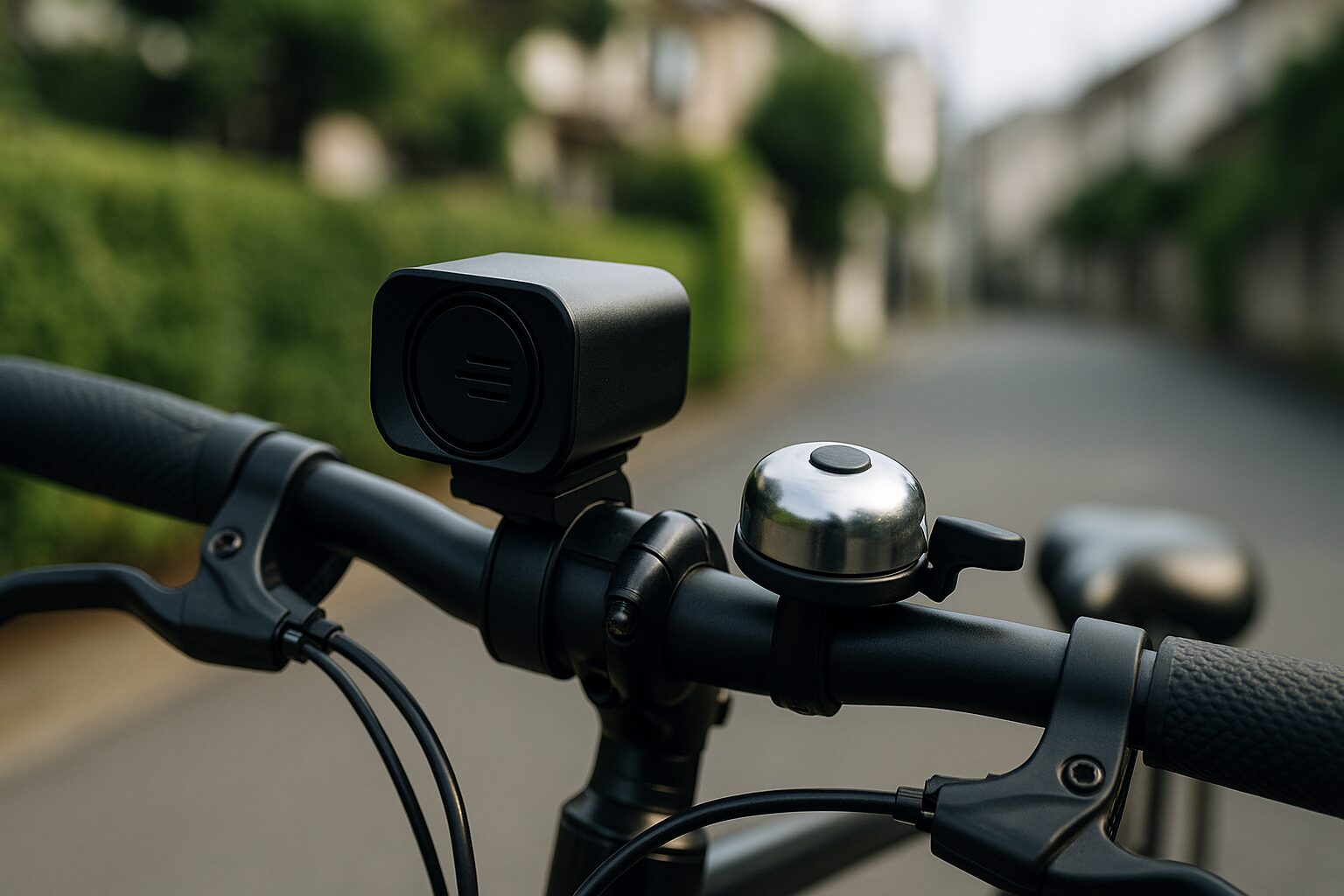 自転車 ホーン 爆音を示すハンドル