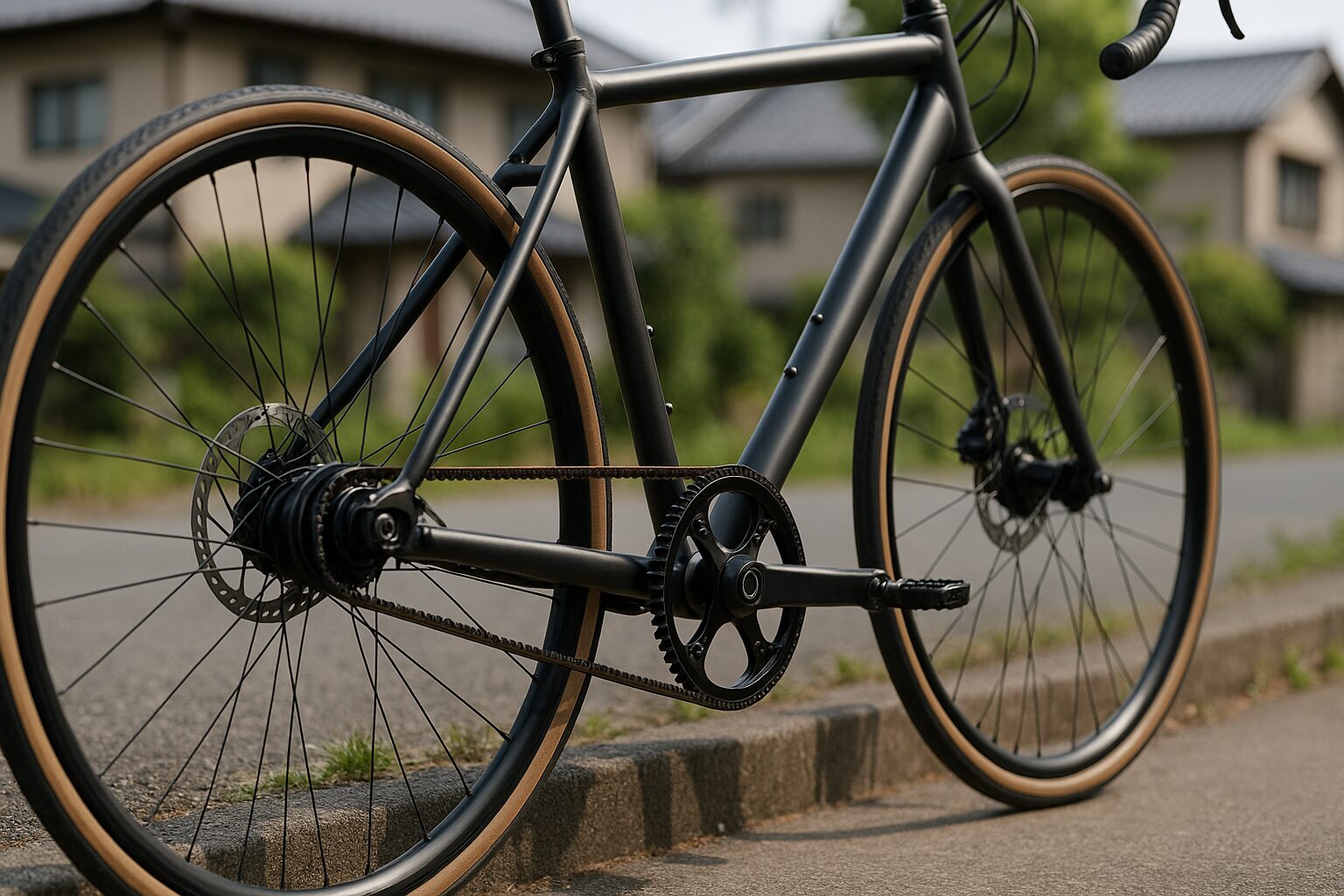 ベルトドライブ ロードバイクの駆動部