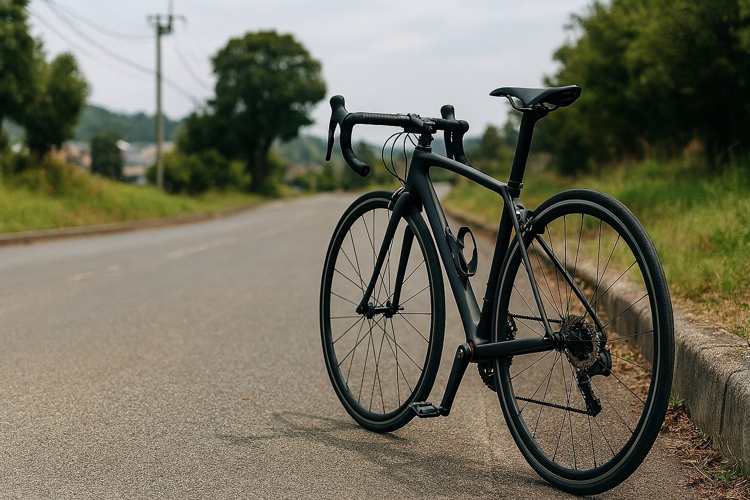 ロードバイクはやめられない静かな郊外道