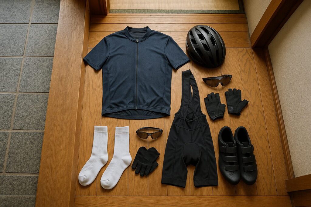 ロードバイクに合うカジュアル服装の例(ユニクロやワークマンを活用した普段着コーデ)