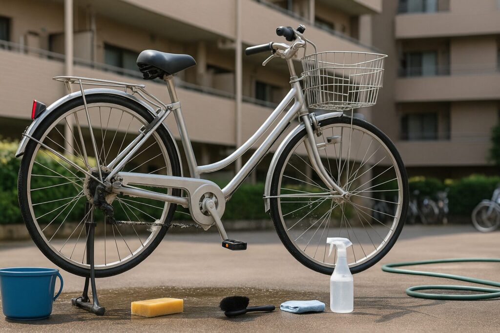 自転車洗車サービスあさひ 無人洗車準備