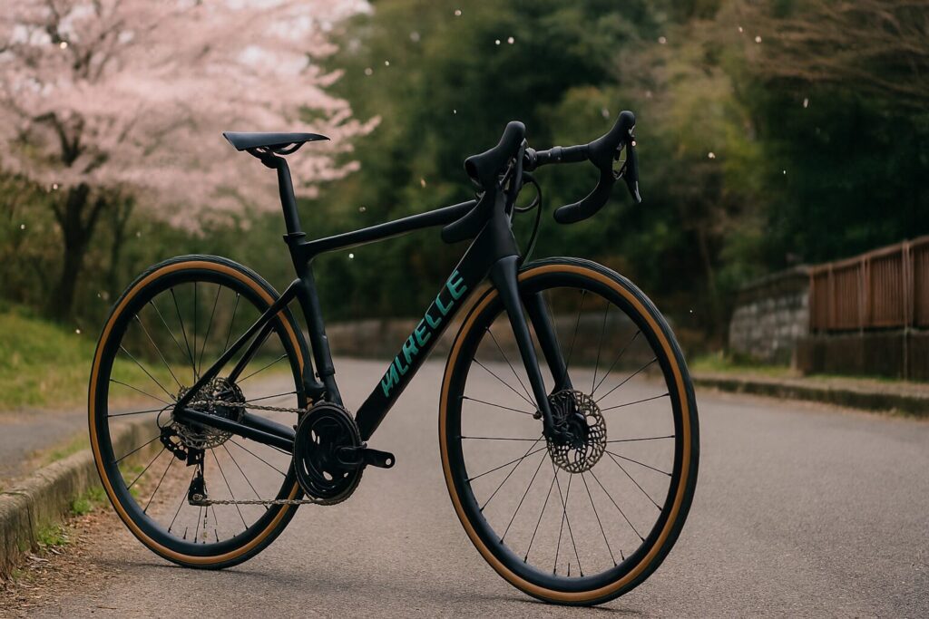 ribbleロードバイクで走る日本人女性