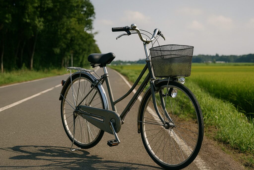長距離を走るママチャリの風景