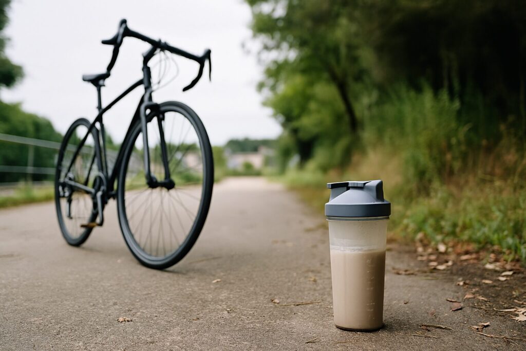 自転車漕いだ後にプロテイン補給
