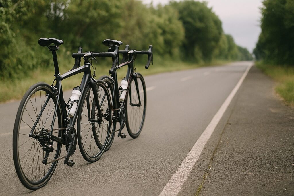 ロードバイクでドラフティング効果を体感する走行イメージ