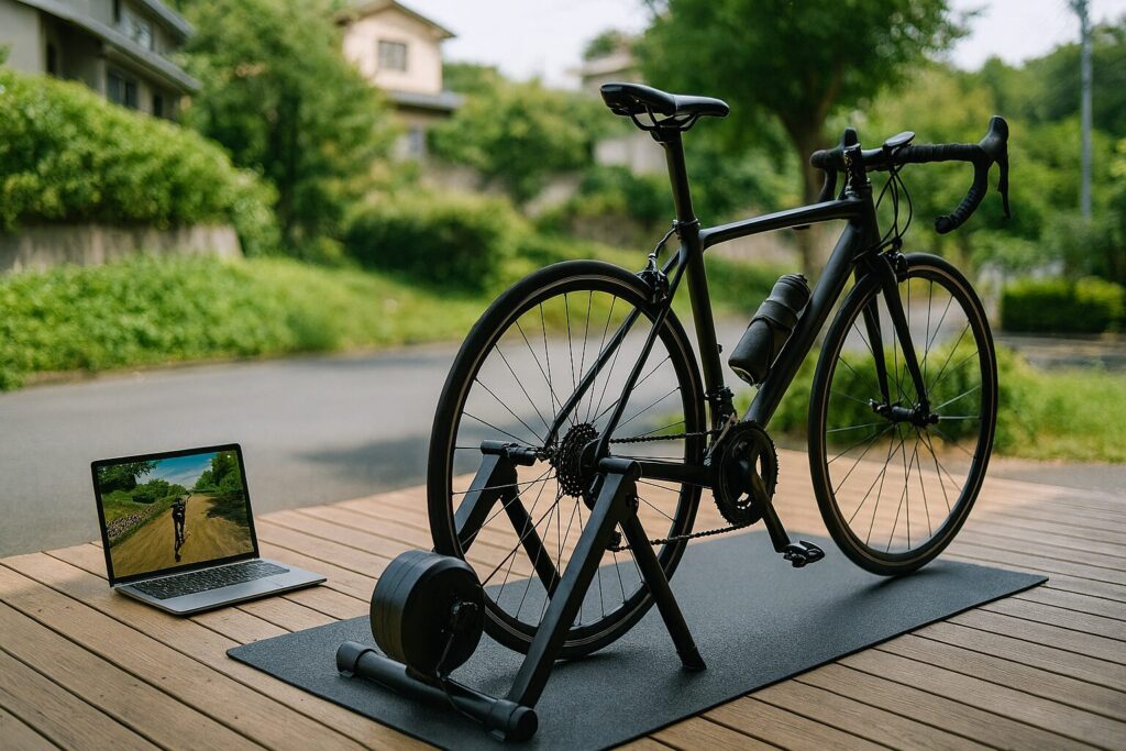 mywhoosh 使い方の室内ライド女性