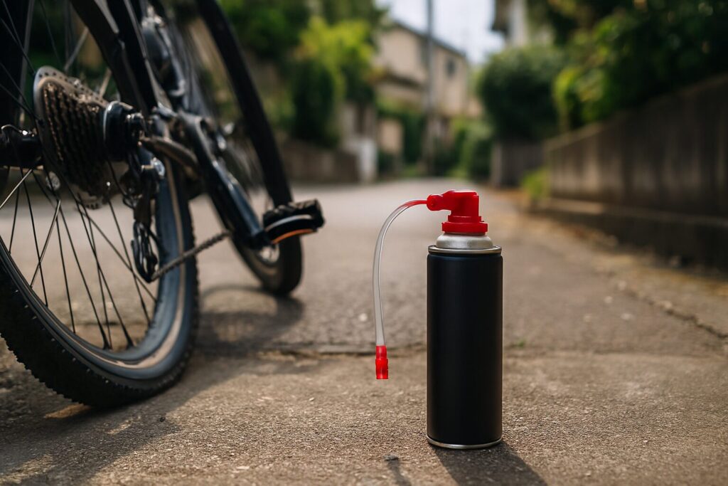どの自転車パンク剤が良いか悩む様子