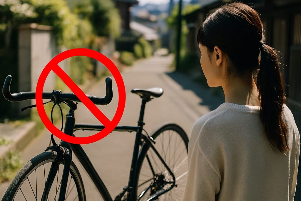 ブルホーンハンドルの形状と基本構造を説明する写真