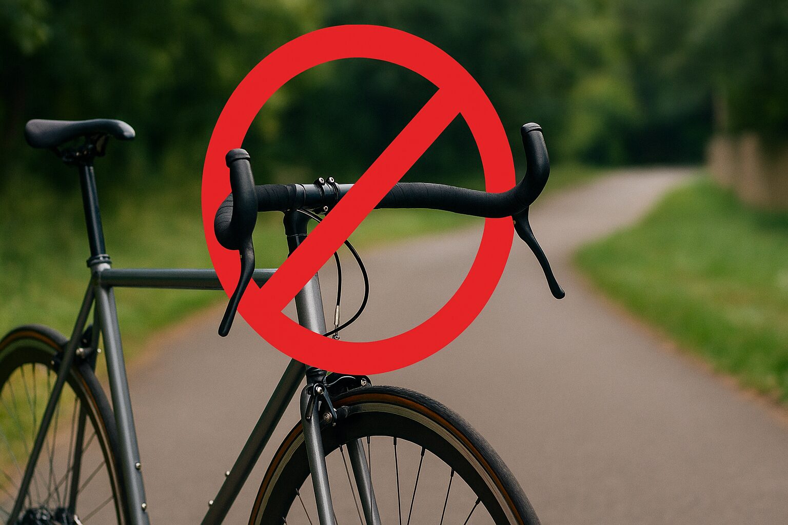 ブルホーン禁止理由を示す自転車風景
