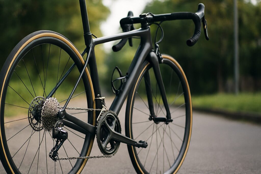 ロードバイク初心者がギアチェンジを練習するシーン