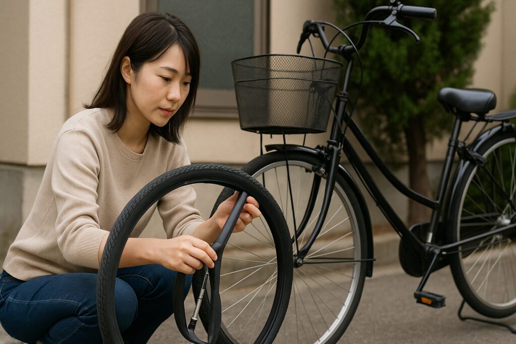 自転車 前輪チューブ交換の手順