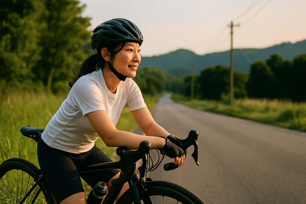 ロードバイクで100kmを5時間走行するイメージ