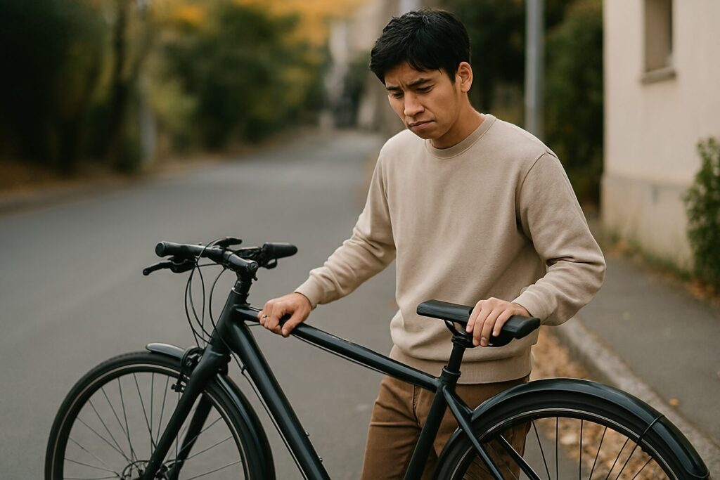 クロスバイク泥除けの装着例写真