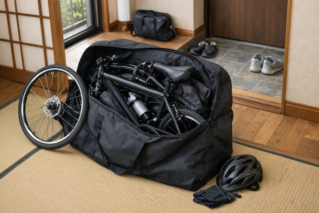 クロスバイクの持ち運び方法の要点