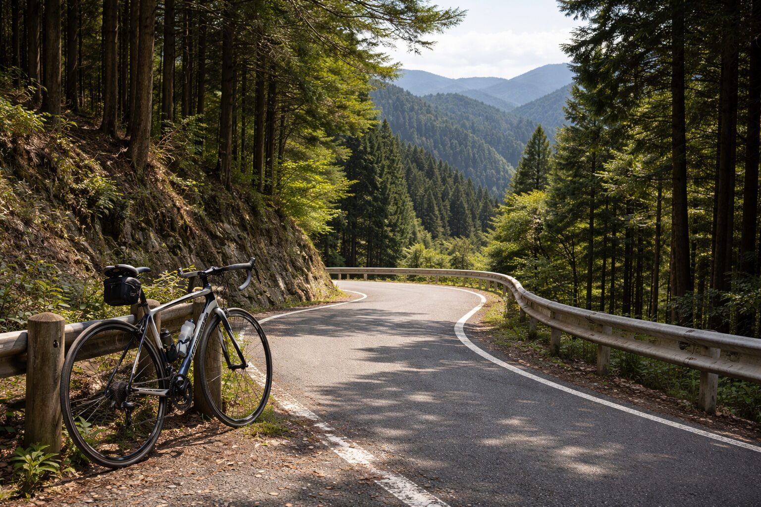 天目指峠の静かな山道風景