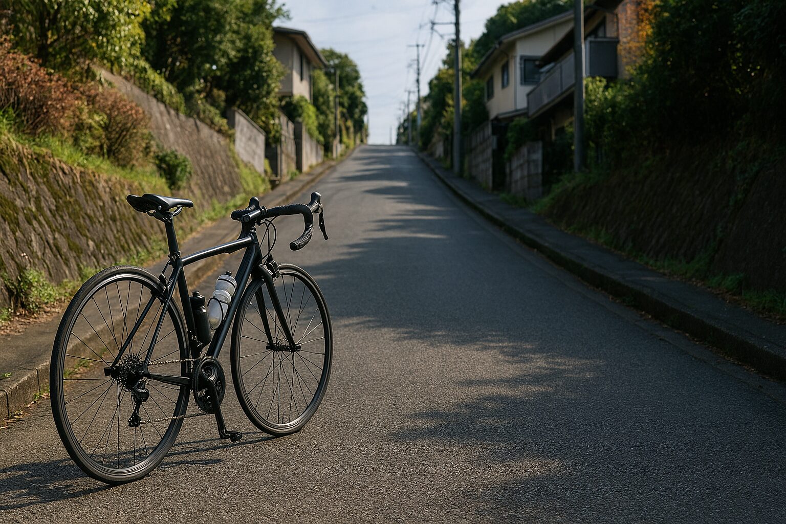 坂道を登れないロードバイクの状況