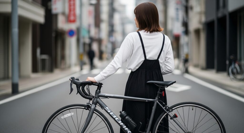 スチールとステンレスの自転車フレームを比較しながら、強度や耐久性の違いを確認するイメージ