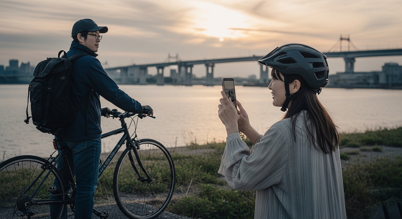 ビアンキ フェニーチェに乗る日本人女性