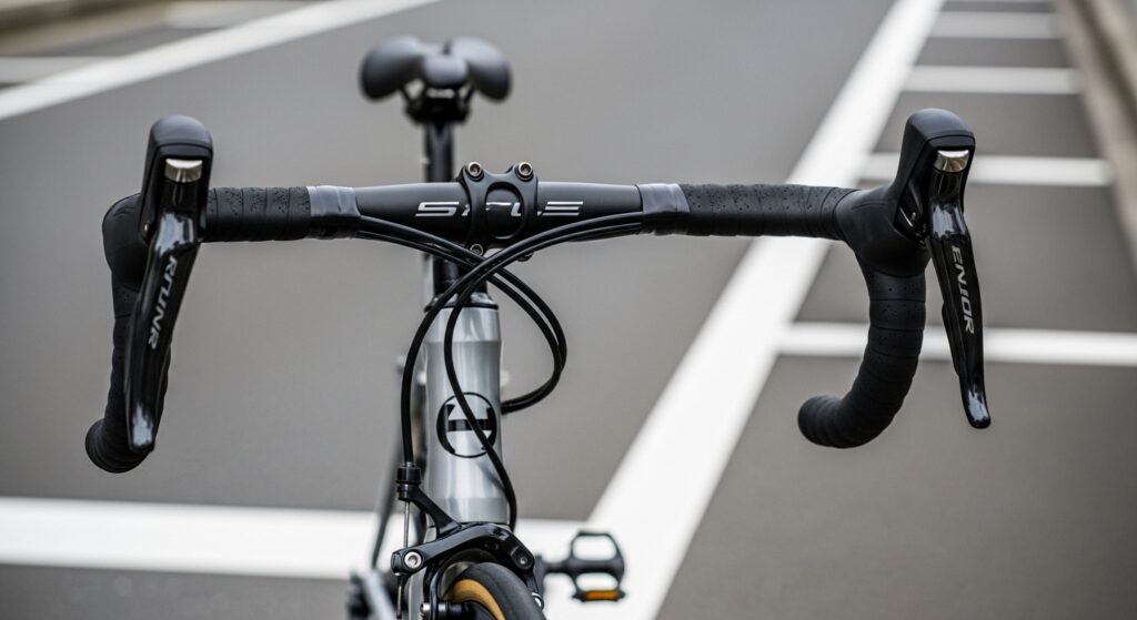 ガードレールのある歩道を自転車で通行する場面を通して、走行ルールと注意点を解説するイメージ