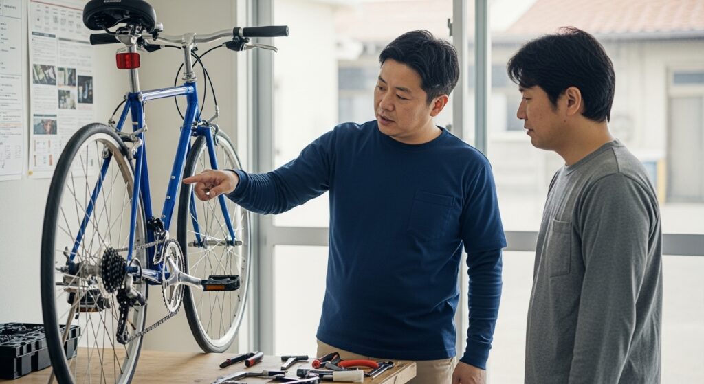 日本人男性が黄色点滅信号で徐行