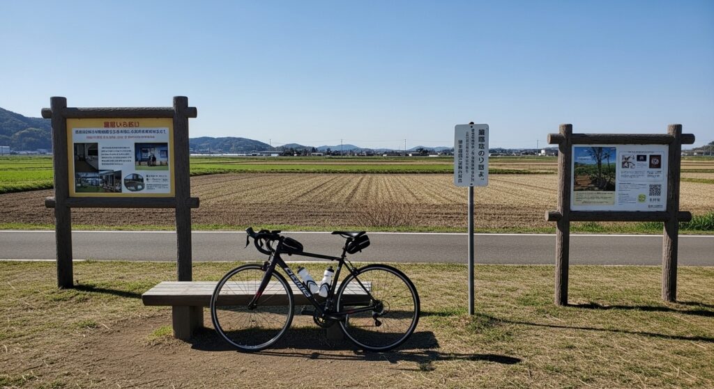 二段階右折の合図を出す日本人男性の説明図