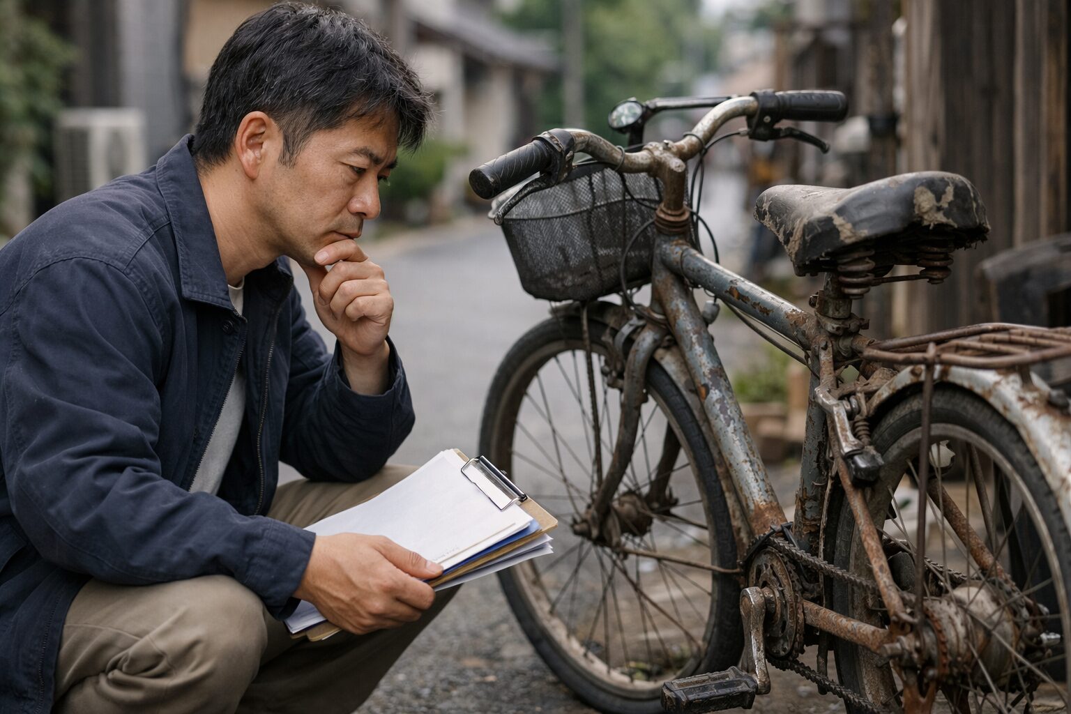 自転車の耐用年数5年判例を説明する日本人男性