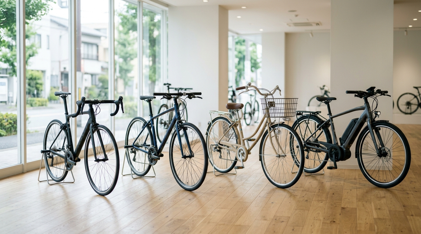 自転車の種類の違いを表すイメージ画像