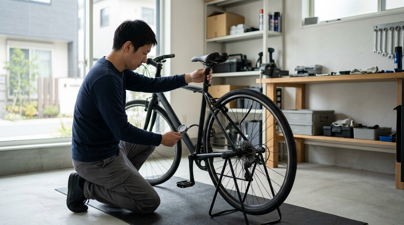 快適な自転車走行準備を表すイメージ画像