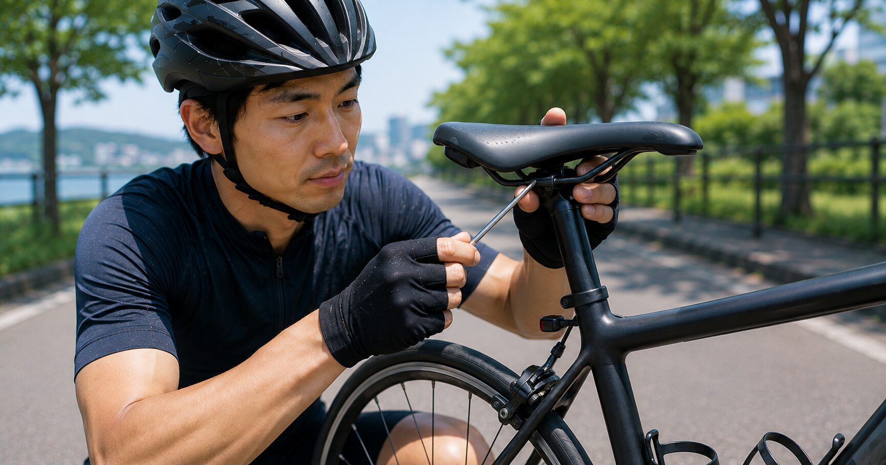 自転車サドルの交換方法を表すイメージ画像