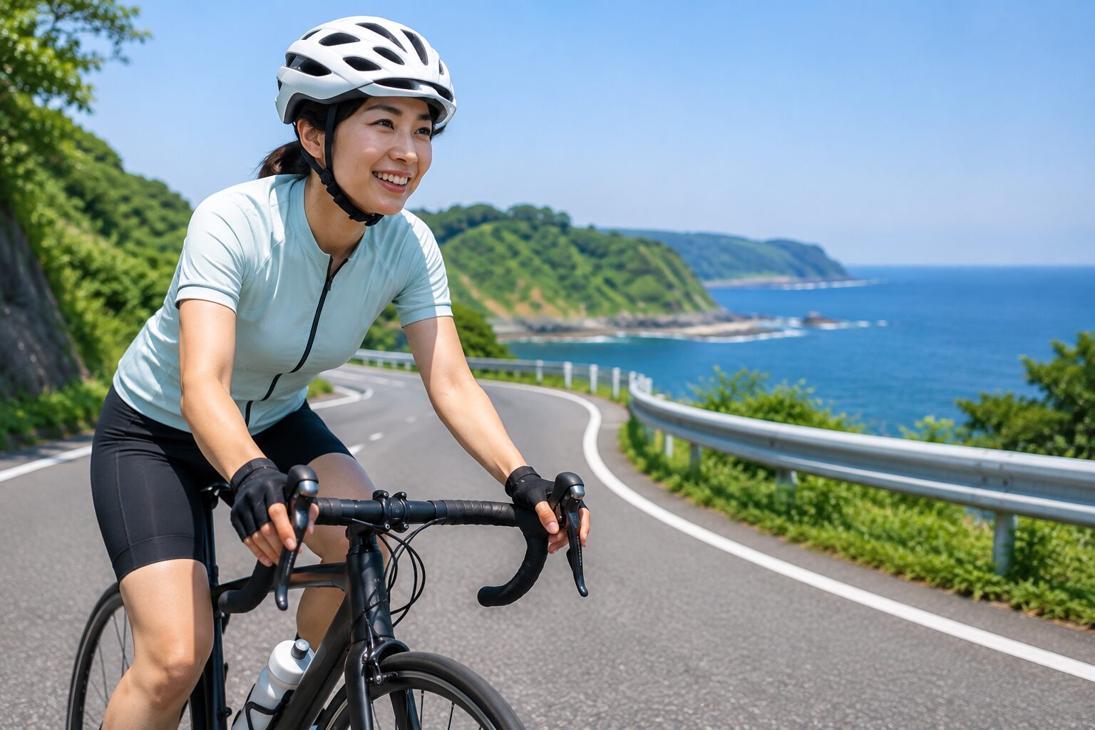 ロードバイク初心者の40km走行を表すイメージ画像