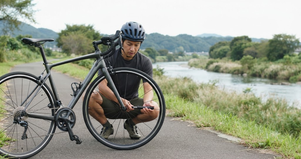 自転車の実践とパフォーマンス向上の点検を表すイメージ画像