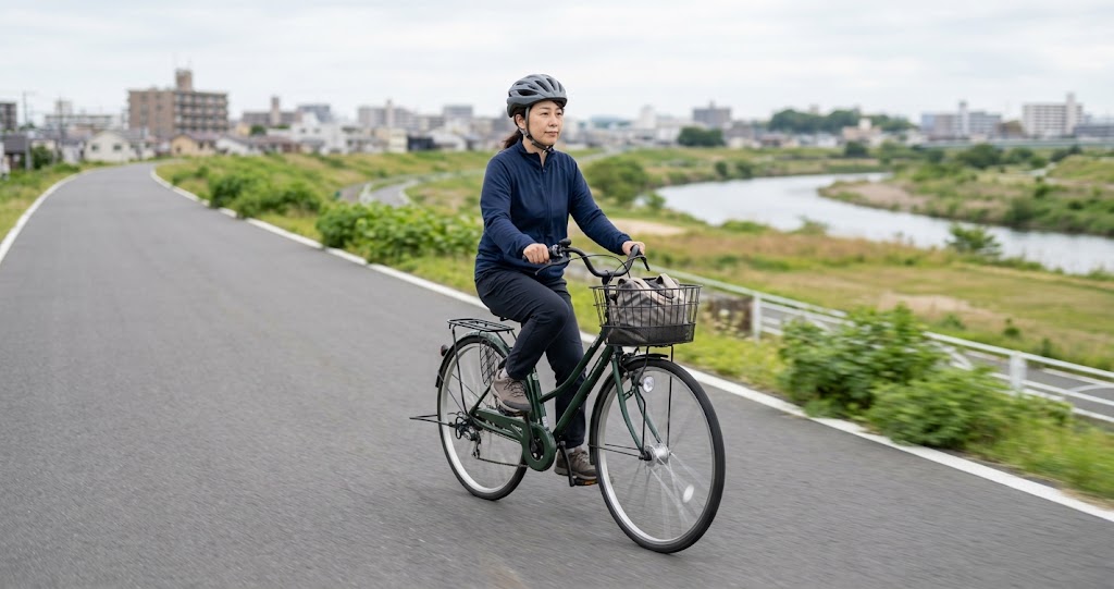 自転車の時速と走行速度を表すイメージ画像