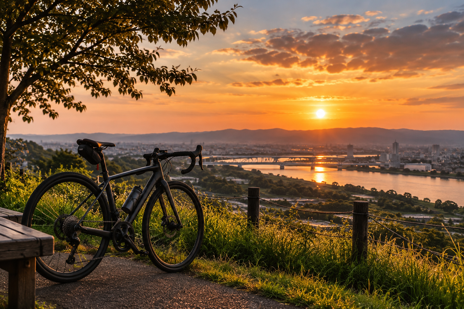 自転車の手信号と交通状況を表すイメージ画像